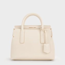 Rene Structured Top Handle Bag - Cream