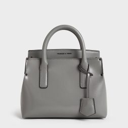 Rene Structured Top Handle Bag - Grey