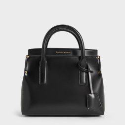 Rene Structured Top Handle Bag - Black