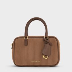 Mini Sianna Corduroy Bowling Bag - Mocha Brown