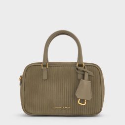 Mini Sianna Corduroy Bowling Bag - Deep Olive