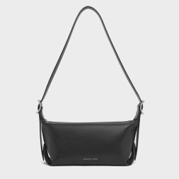 C&K Larsen Buckle-Strap Slouchy Shoulder Bag Noir