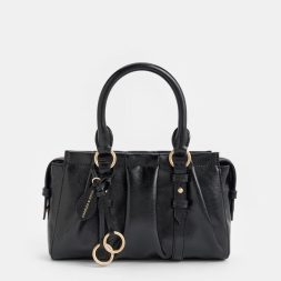 C&K Britton Ruched Top Handle Tote Bag Black