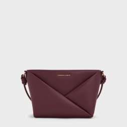 C&K Midori Geometric Crossbody Bag Wineberry Red