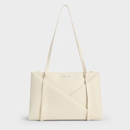 C&K Midori Geometric Tote Bag Cream