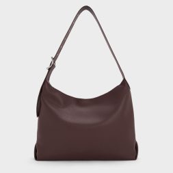 C&K Larsen Buckle-Strap Hobo Bag Plum