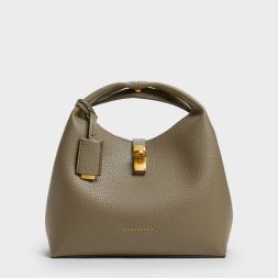C&K Chance Recycled Leather Bucket Bag Deep Olive